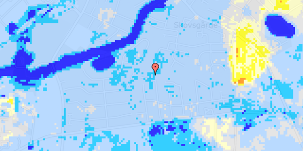 Ekstrem regn på Østergårds Alle 223