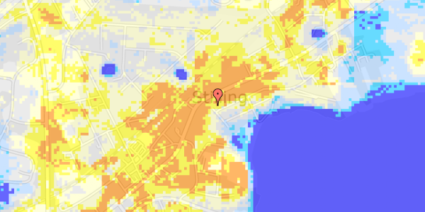 Ekstrem regn på Århusvej 40A