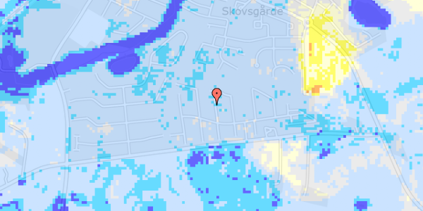 Ekstrem regn på Østergårds Alle 273