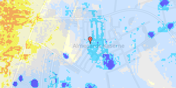 Ekstrem regn på Almegårds Kaserne 33C