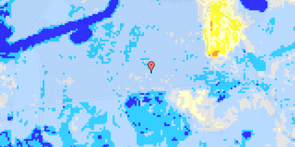 Ekstrem regn på Østergårds Alle 293