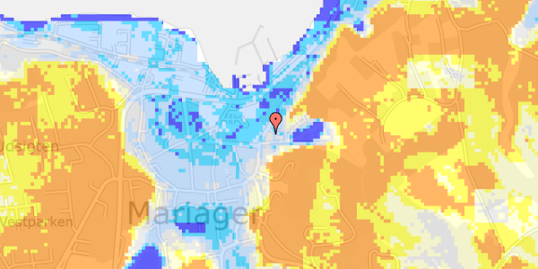 Ekstrem regn på Østergade 14A, st. 