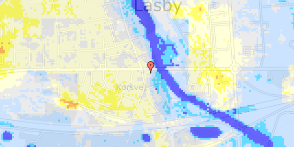 Ekstrem regn på Århusvej 4A