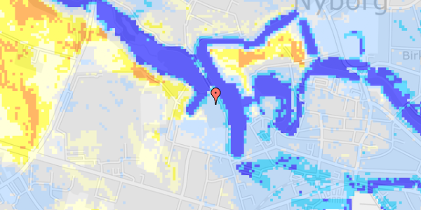 Ekstrem regn på Glacisstien 36