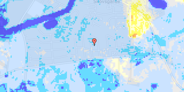 Ekstrem regn på Østergårds Alle 289