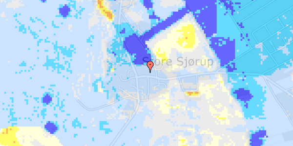 Ekstrem regn på Hevring Møllevej 1A