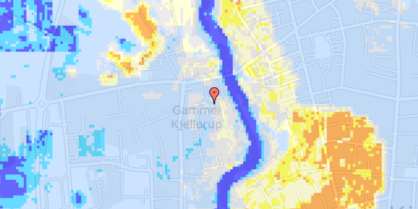 Ekstrem regn på Vestergade 23A, kl. 