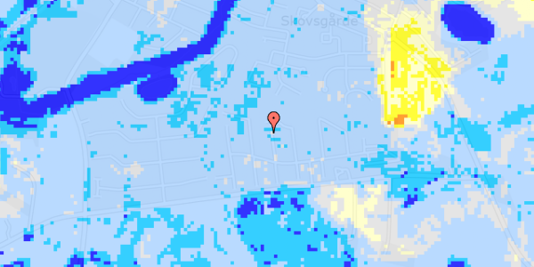 Ekstrem regn på Østergårds Alle 277