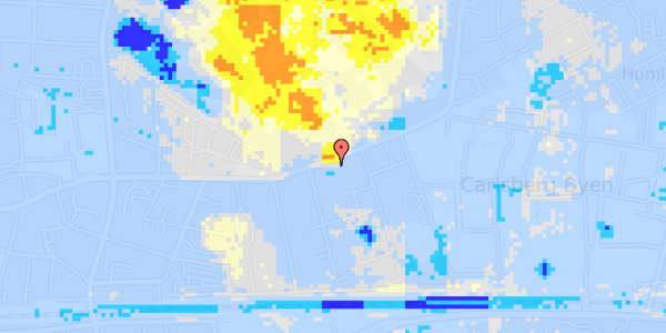 Ekstrem regn på Valby Langgade 7B, st. 