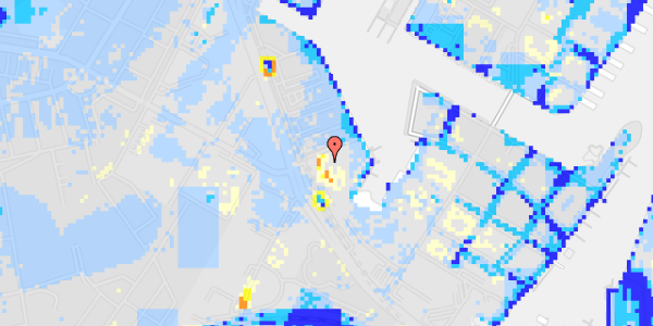 Ekstrem regn på Frederikskaj 2A, st. tv