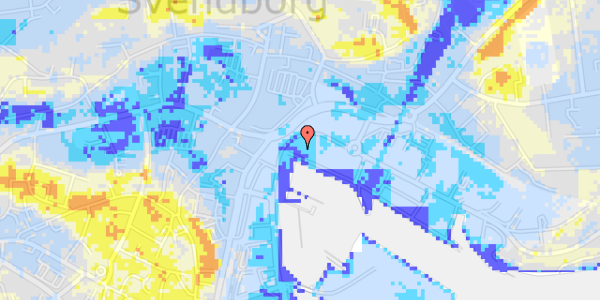 Ekstrem regn på Nordre Kajgade 1C, st. 