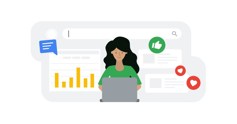 Illustration des Google Digitales Marketing und E-Commerce Career Certificates