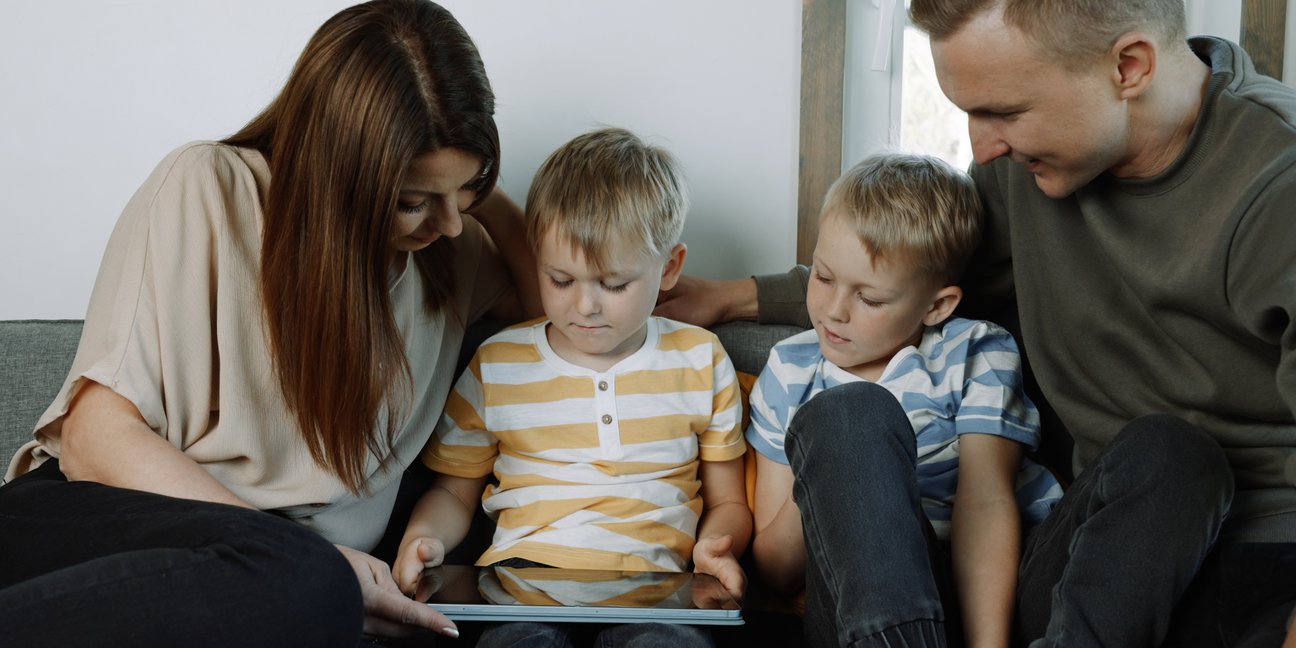 Kelly and Mikk with their children; owners of 'Alpa Kids'