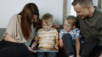 Kelly and Mikk with their children; owners of 'Alpa Kids'