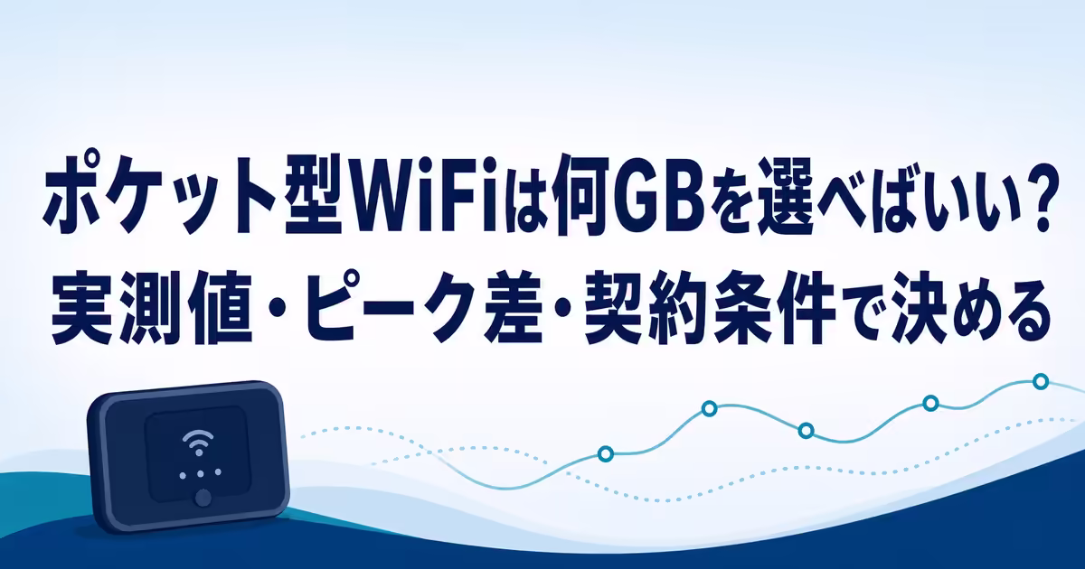 ポケット型WiFiの容量の選び方｜実測で20GB・50GB・100GB・無制限を判断のアイキャッチ