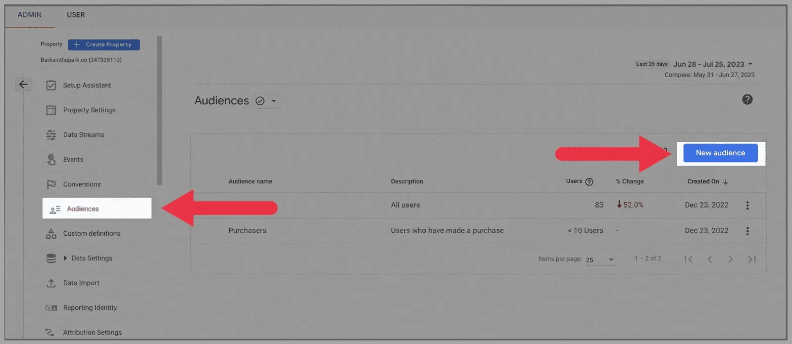 GA4 사용자 속성