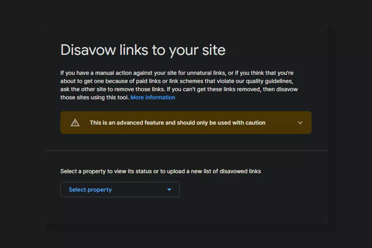 Google search console disavow links