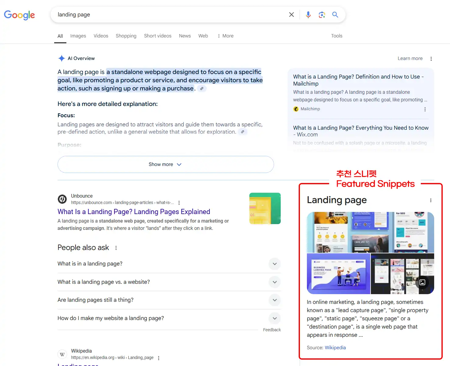 추천 스니펫 (Featured Snippets)