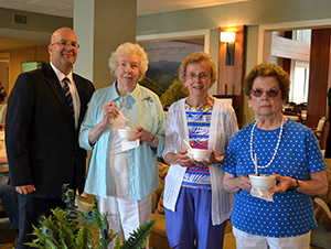 Chris Romick with residents