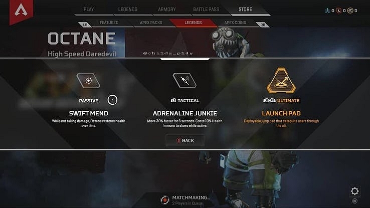 Octane by měla být nová postava v Apex Legends