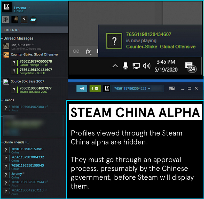 Čínský Steam: Zákaz "nočního paření" a cenzurované profily