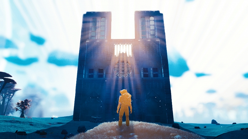 Hráč přetvořil katedrálu Notre Dame v No Man's Sky