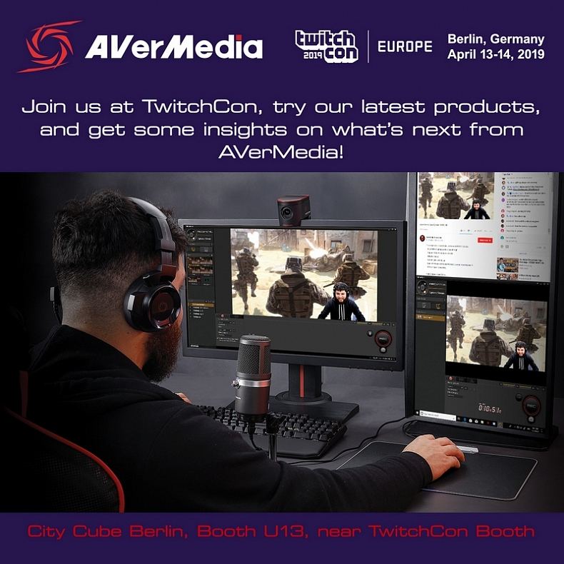 AVerMedia představí kompletní portfolio herních a streamovacích zařízení na veletrhu TwitchCon Europe 2019