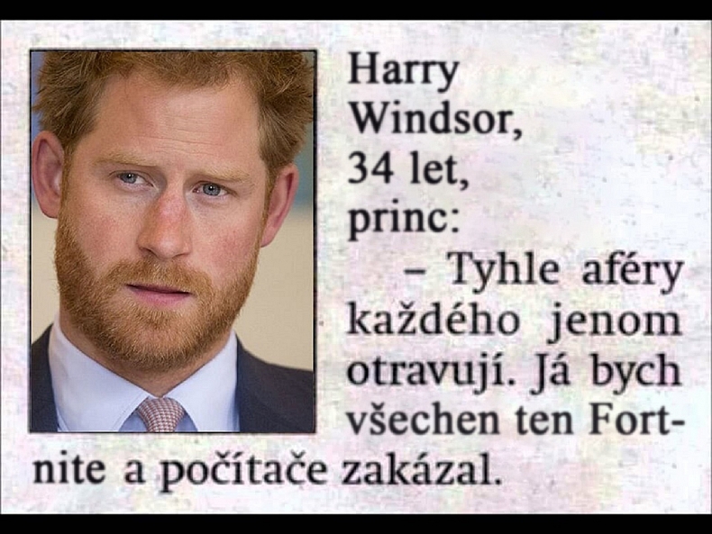 Princ Harry prohlásil, že by si hra Fortnite zasloužila zákaz