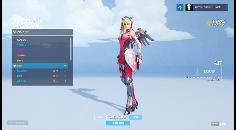 Mercy z Overwatch bojuje proti rakovině prsu