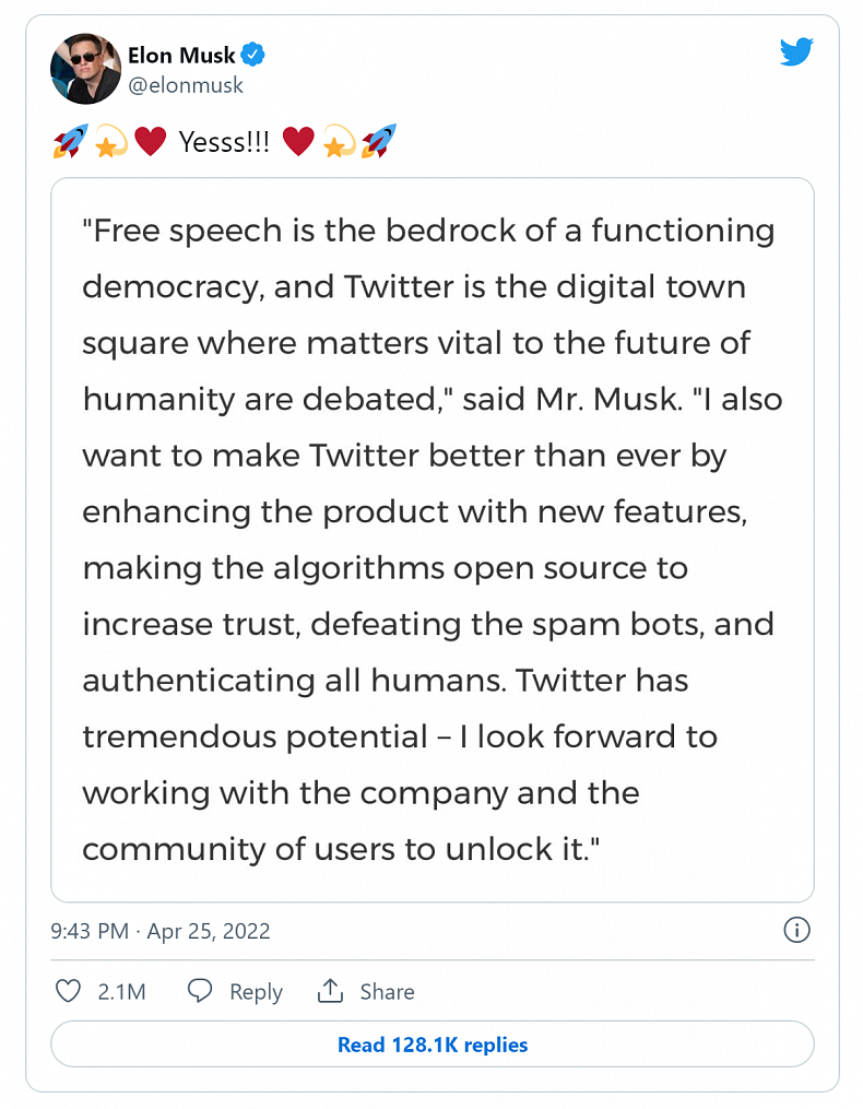 Elon Musk koupil sociální síť Twitter za rekordní bilion korun