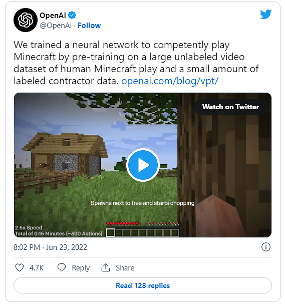 Umělá inteligence se naučila hrát Minecraft, diamanty najde dřív než vy