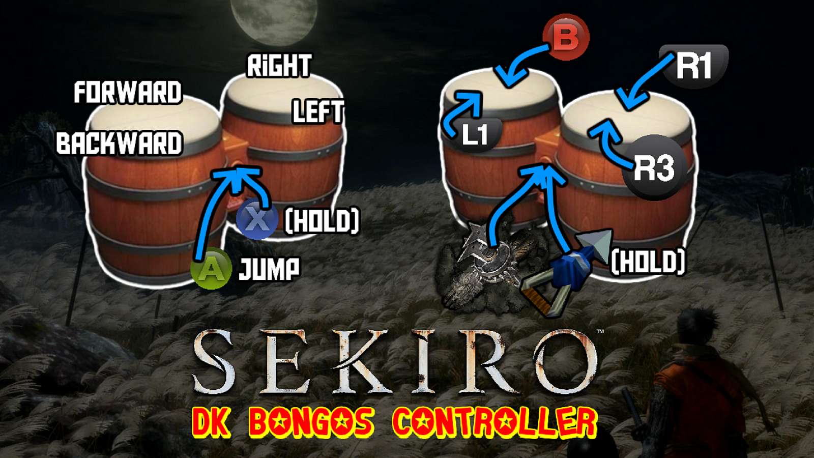 Sekiro: Shadows Die Twice dohrál na bubny z Donkey Konga