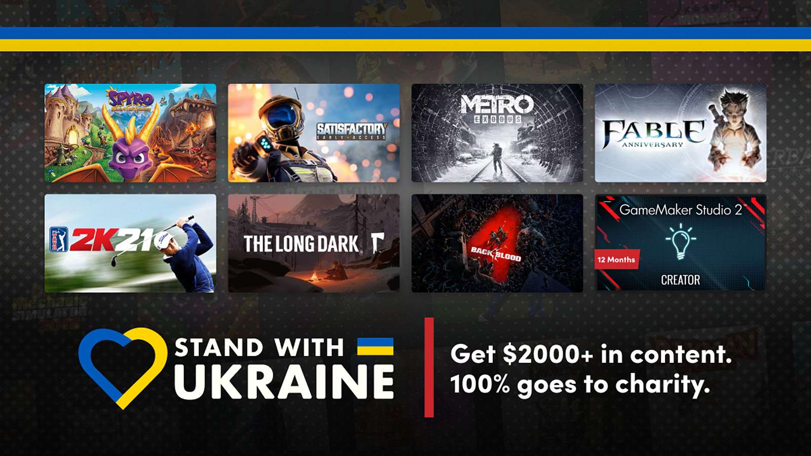 Humble Bundle nabízí obří balík her, koupí podpoříte Ukrajinu