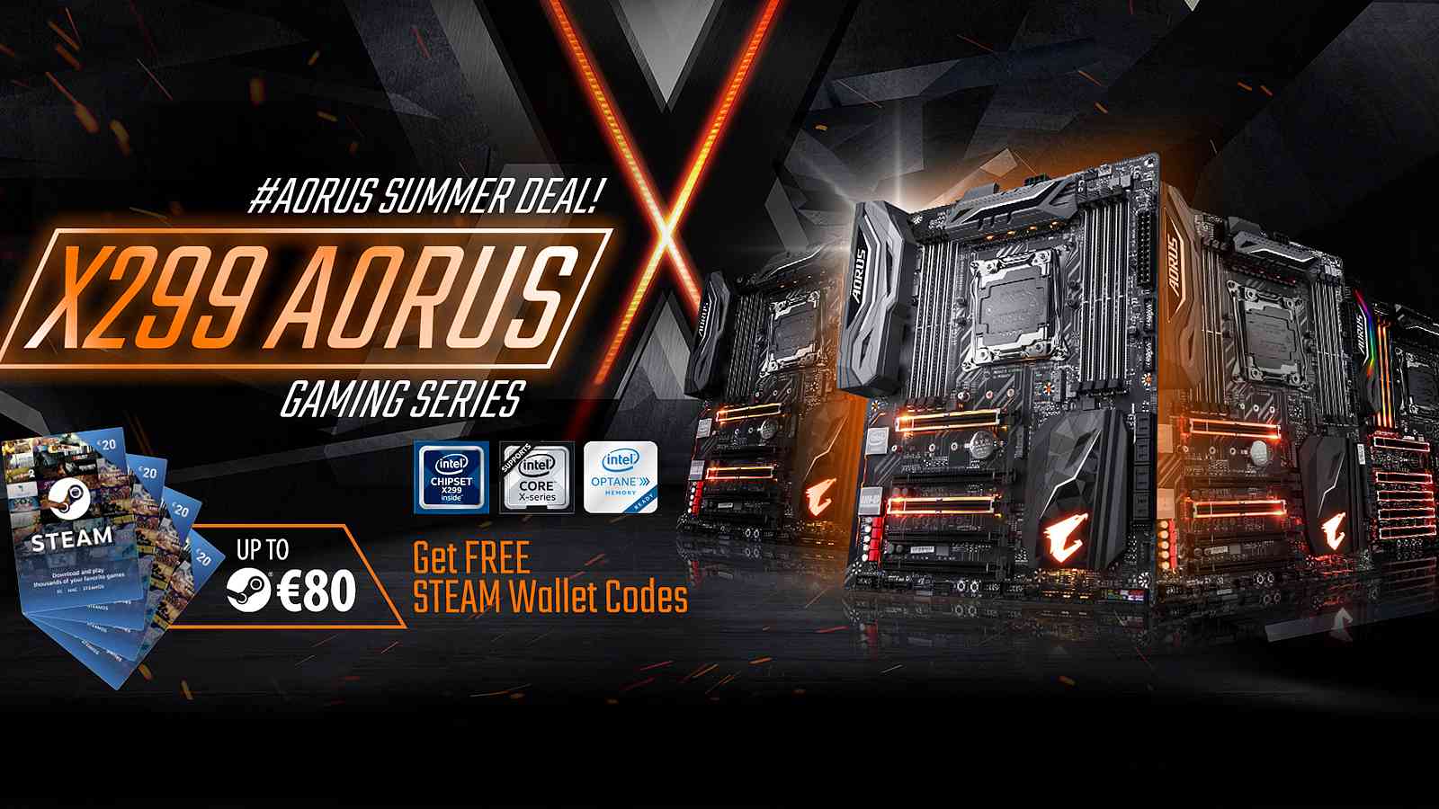 Gigabyte dává k novým Aorus X299 deskám Steam kredit