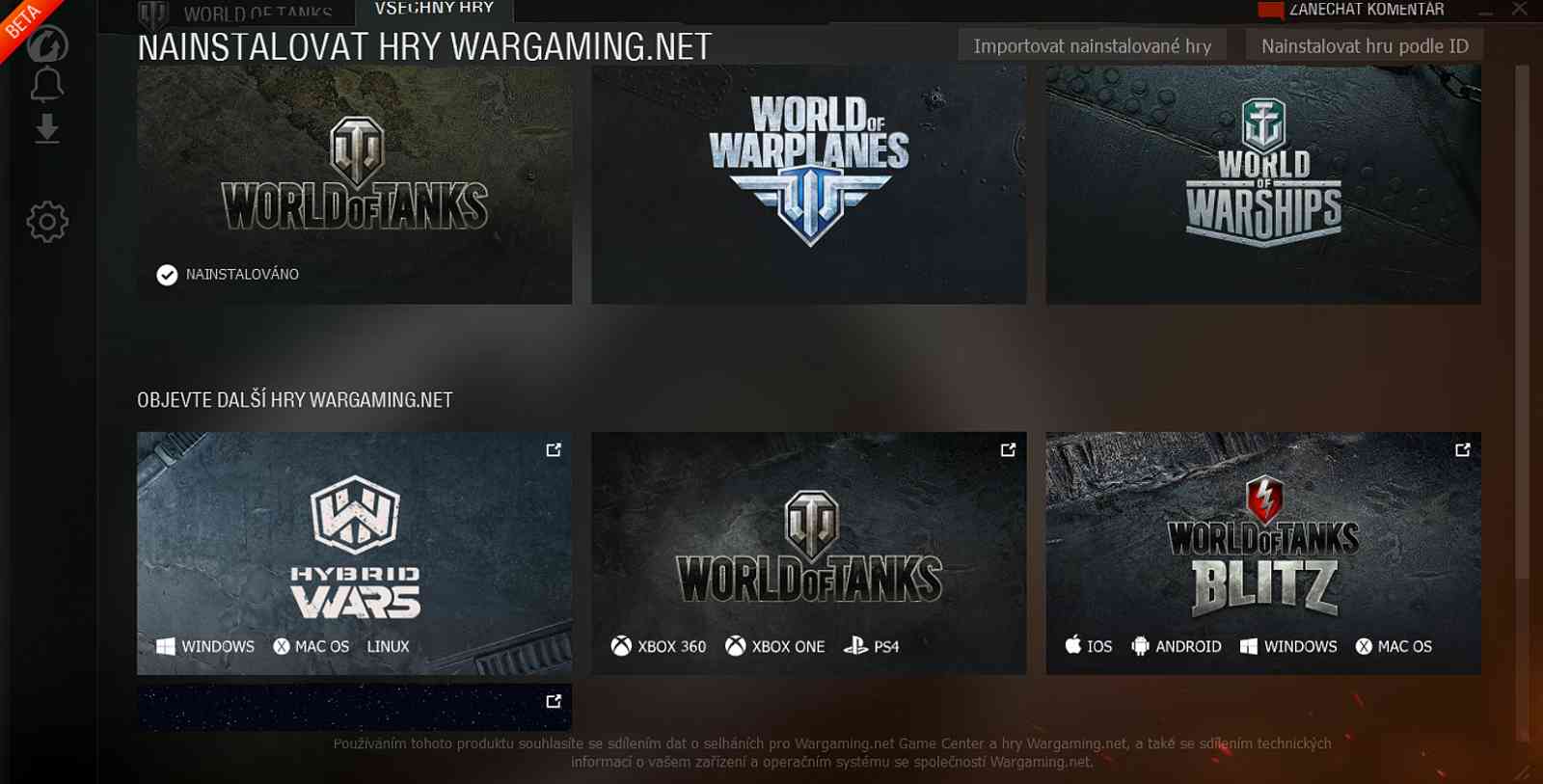 [WoT] Wargaming Game Center a jeho aktualizace