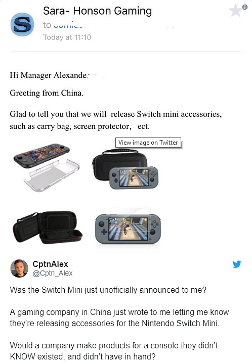 Nintendo Switch Mini neoficiálně potvrzeno