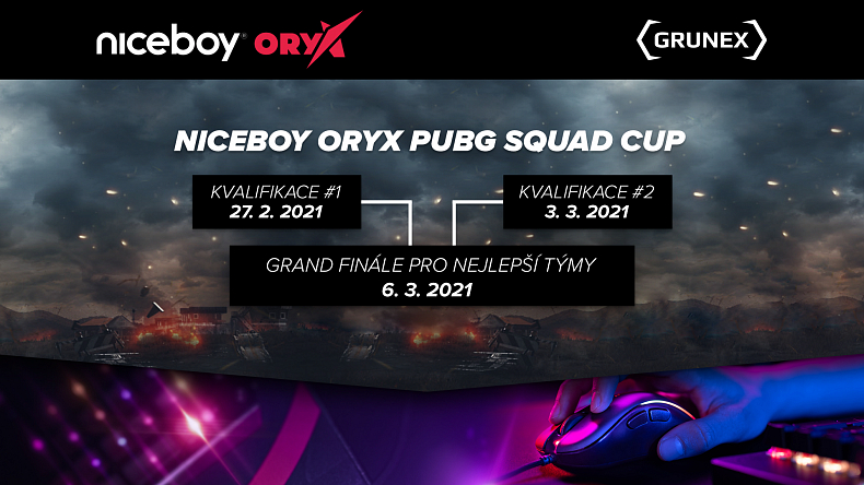 Ukažte svou týmovou sílu v Niceboy ORYX PUBG Squad Cupu
