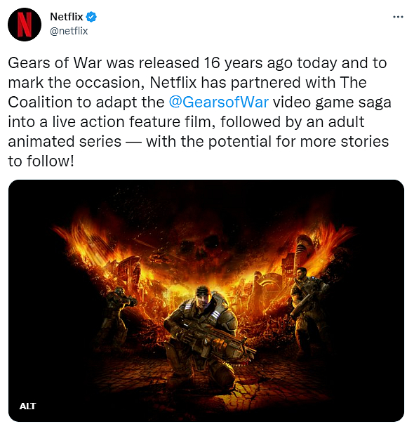 Gears of War dostane hraný film a animovaný seriál od Netflixu