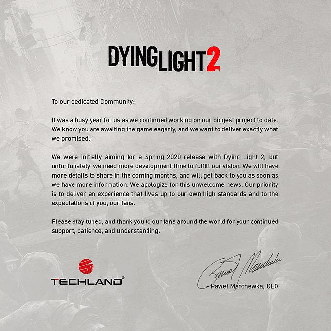 Odloženo bylo i Dying Light 2