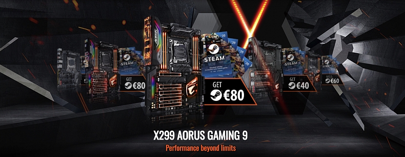 Gigabyte dává k novým Aorus X299 deskám Steam kredit