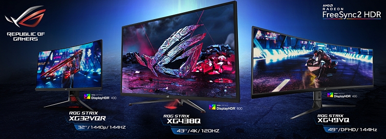 Asus představil tři obří HDR monitory