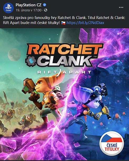 Ratchet & Clank: Rift Apart bude s českými titulky