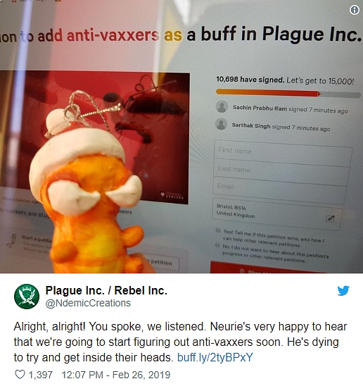 Do Plague Inc. přibudou anti-vaxxers