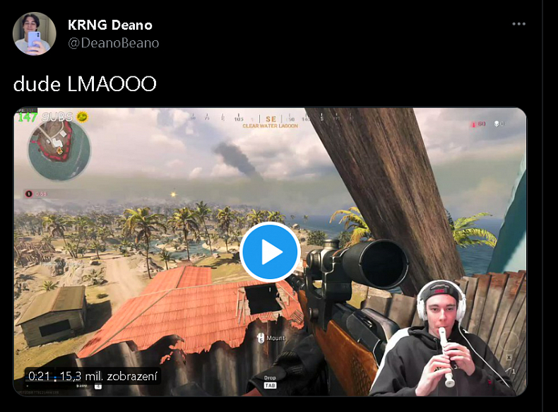 Hráč Call of Duty Warzone zabil svého protivníka s flétnou