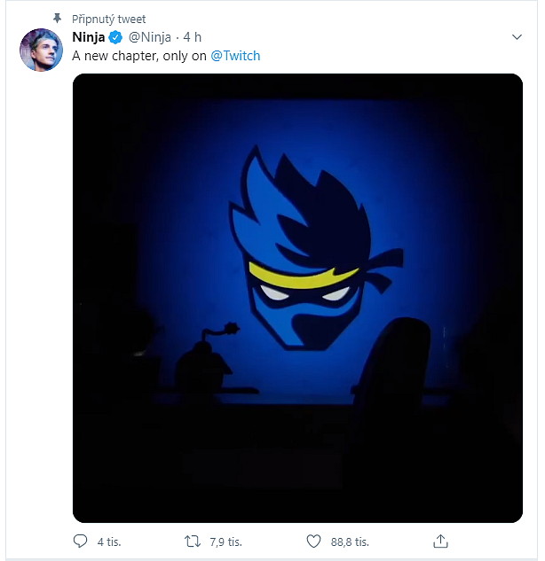 Ninja podepsal exkluzivní smlouvu s Twitchem