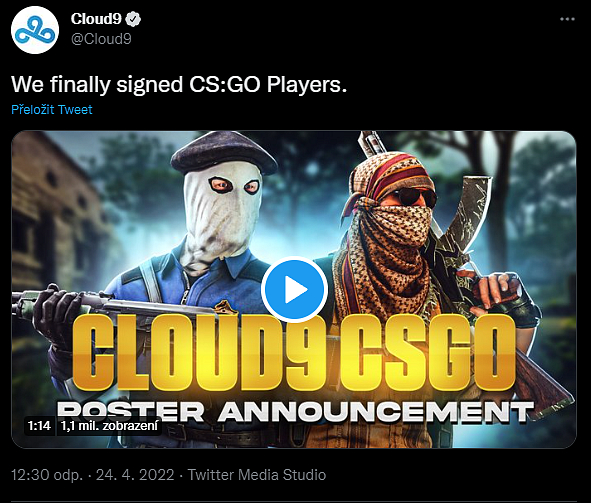 Cloud9 se vrací do světa CSGO! Podepsali „Players“.