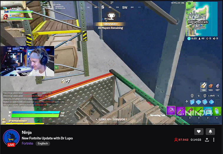 Ninja se na chvíli vrací na Twitch