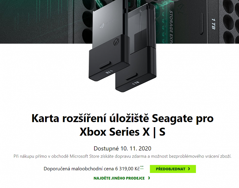 Rozšíření úložiště v Xboxu bude stát 6390 korun