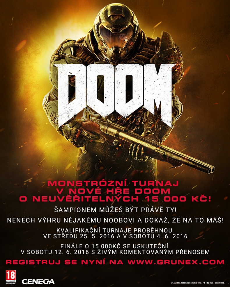 Monstrózní turnaj v nové hře DOOM o neuvěřitelných 15 000Kč!