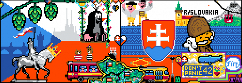 Internet v jednom obrázku - na r/place se sešly stovky komunit z celého světa